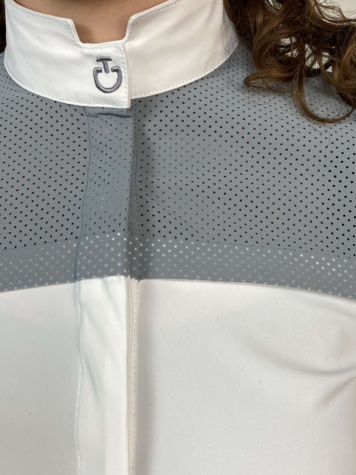 Cavalleria Toscana CT Collar Perforated Insert L/S Competition Shirt Cavalleria Toscana CT Collar Perforated Insert L/S Competition Shirt