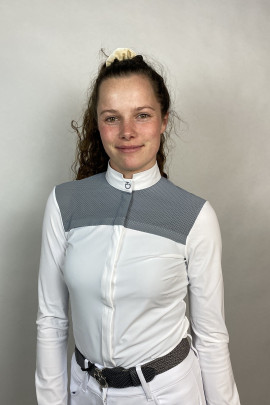 Cavalleria Toscana CT Collar Perforated Insert L/S Competition Shirt Cavalleria Toscana CT Collar Perforated Insert L/S Competition Shirt