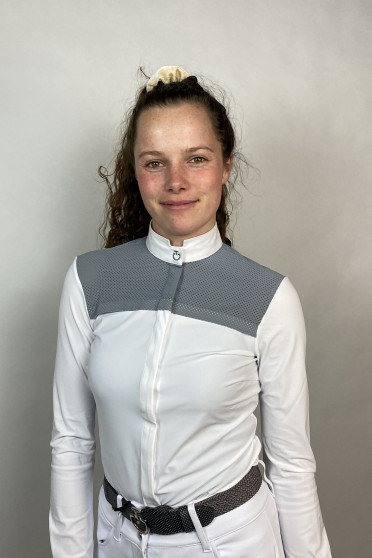 Cavalleria Toscana CT Collar Perforated Insert L/S Competition Shirt Cavalleria Toscana CT Collar Perforated Insert L/S Competition Shirt