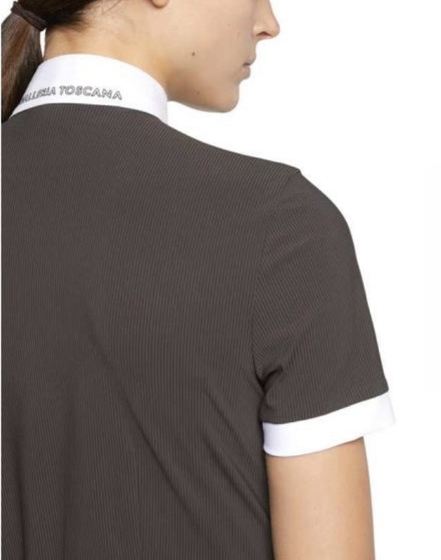 Cavalleria Toscana geribd wedstijdshirt met tekst op de kraag Cavalleria Toscana geribd wedstijdshirt met tekst op de kraag