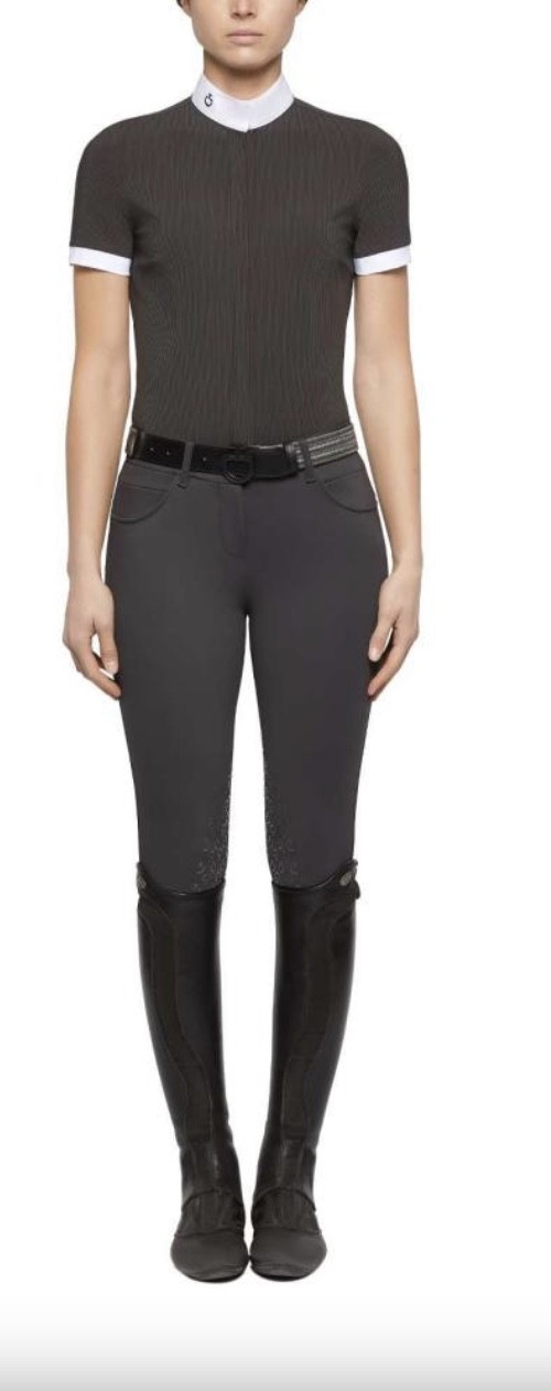 Cavalleria Toscana geribd wedstijdshirt met tekst op de kraag Cavalleria Toscana geribd wedstijdshirt met tekst op de kraag