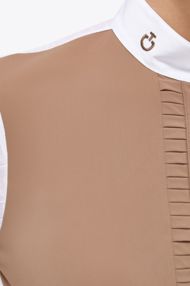 Cavalleria Toscana Wedstrijdshirt Pleated Jersey L/S Beige Cavalleria Toscana Wedstrijdshirt Pleated Jersey L/S Beige