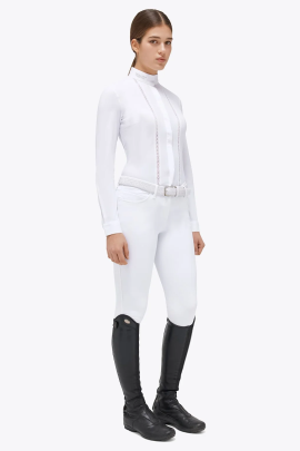 Ridershouse: Cavalleria Toscana  L/S Competition Shirt Mini Orbit Flock bruin