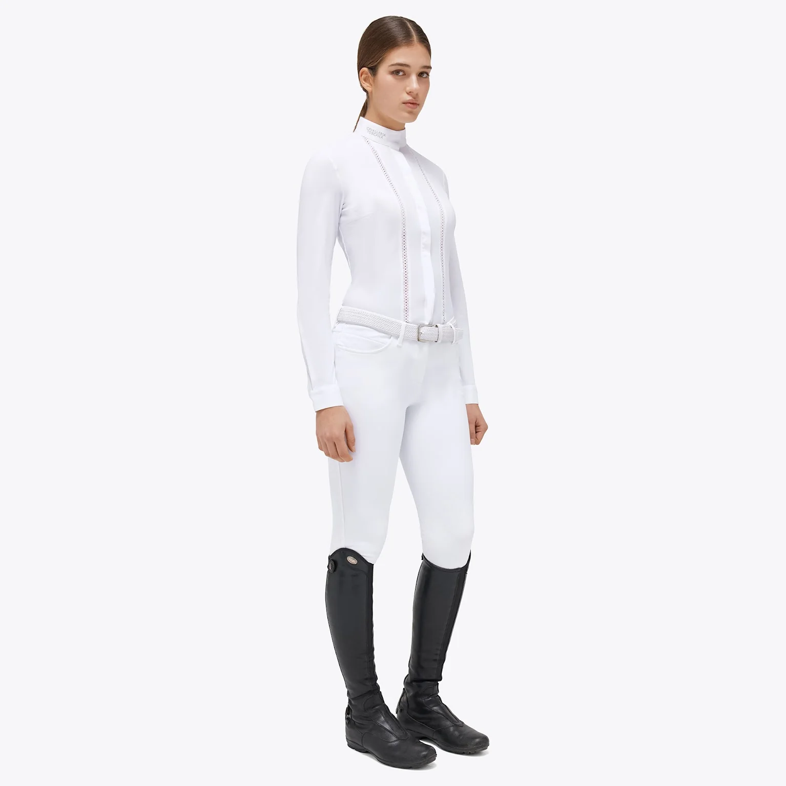 Ridershouse: Cavalleria Toscana L/S Competition Shirt Mini Orbit Flock bruin Ridershouse: Cavalleria Toscana L/S Competition Shirt Mini Orbit Flock bruin