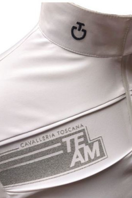 CT Team Daytona S/S Zip Wedstrijdshirt Wit Cavalleria Toscana