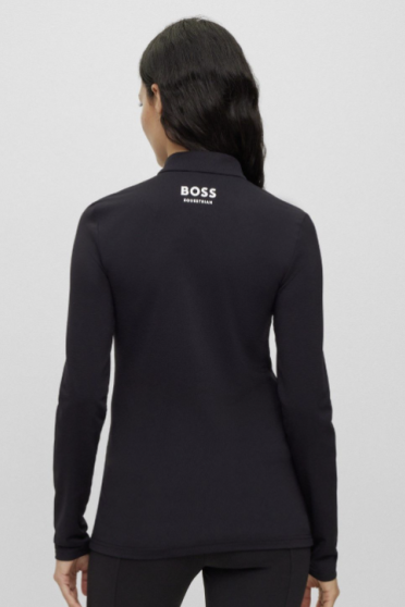 Ridershouse: BOSS EQUESTRIAN Dames Trainingsshirt Liva Signature Stripe Beige Ridershouse: BOSS EQUESTRIAN Dames Trainingsshirt Liva Signature Stripe Beige