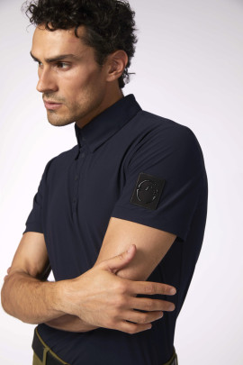 Ridershouse: Vestrum Heren Faial S/S Button Training Polo - kleur navy blue