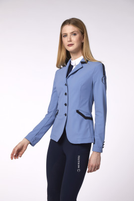 Ridershouse: Vestrum Dames Wedstrijdjasje Alessandria TK-Stof - Blue Riviera / Black