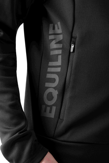 Equiline Heren Full Zip Tech Sweatshirt Met Capuchon Cristac - Zwart - Ridershouse Equiline Heren Full Zip Tech Sweatshirt Met Capuchon Cristac - Zwart - Ridershouse