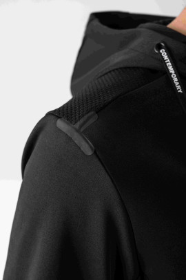 Equiline Heren Full Zip Tech Sweatshirt Met Capuchon Cristac - Zwart - Ridershouse Equiline Heren Full Zip Tech Sweatshirt Met Capuchon Cristac - Zwart - Ridershouse