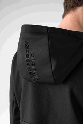 Equiline Heren Full Zip Tech Sweatshirt Met Capuchon Cristac - Zwart - Ridershouse Equiline Heren Full Zip Tech Sweatshirt Met Capuchon Cristac - Zwart - Ridershouse