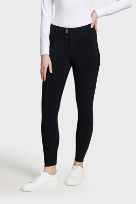 Samshield Women's Riding Breeches Full Grip Gaïa Crystal - Black - Ridershouse.com