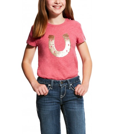 Ariat Meisjes T-shirt pallet Hoefijzer Rose Violet