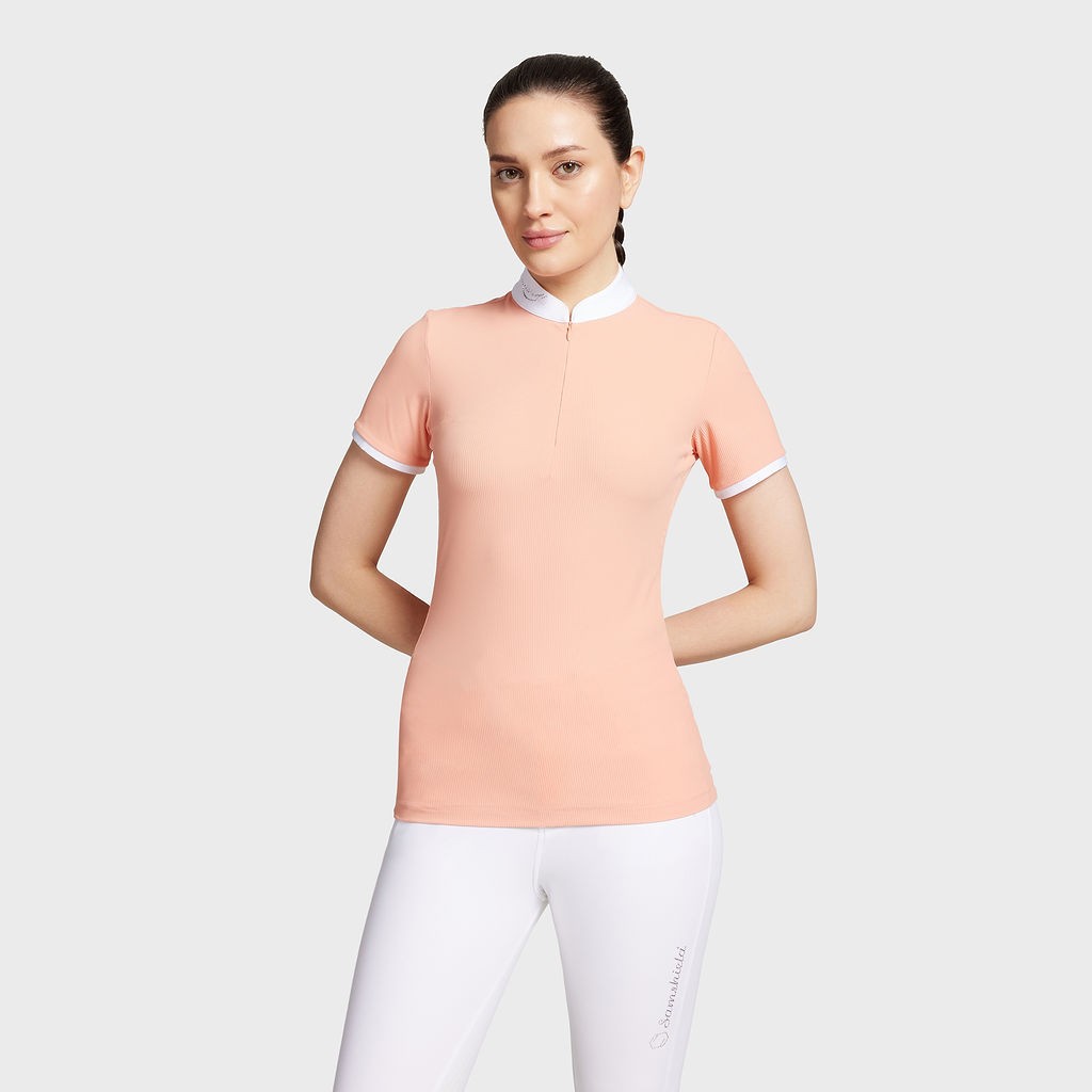 Samshield Dames Wedstrijd Shirt Louane Short Sleeves - Rose Peach Texturized Samshield Dames Wedstrijd Shirt Louane Short Sleeves - Rose Peach Texturized
