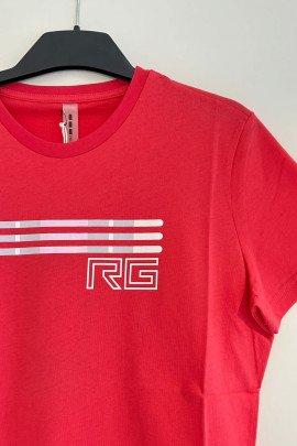 RG Italy Dames Roundneck Triple Bar Katoenen T-Shirt - Ridershouse.com