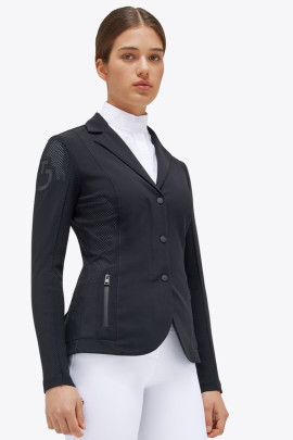 CT - Revo Dames Perforated Light Tech Knit Zip Riding Jacket - Zwart/Wit CT - Revo Dames Perforated Light Tech Knit Zip Riding Jacket - Zwart/Wit