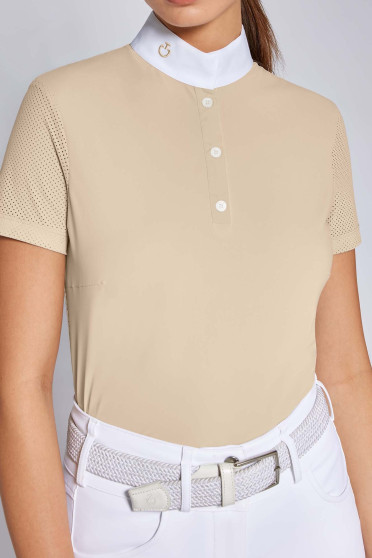 Ridershouse: Cavalleria Toscana Women's Perforated Jersey S/S Button Competition Shirt Ridershouse: Cavalleria Toscana Women's Perforated Jersey S/S Button Competition Shirt