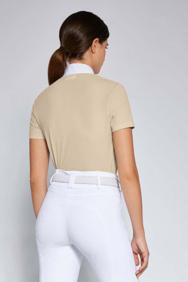 Ridershouse: Cavalleria Toscana Dames Perforated Jersey S/S Button Wedstrijdshirt Ridershouse: Cavalleria Toscana Dames Perforated Jersey S/S Button Wedstrijdshirt