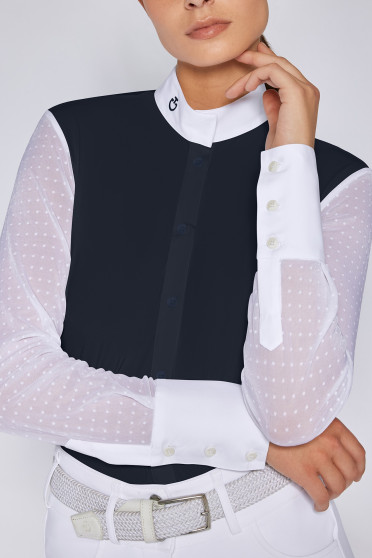 Cavalleria Toscana Women's Competition Shirt L/S Polka Dot - Ridershouse Cavalleria Toscana Women's Competition Shirt L/S Polka Dot - Ridershouse