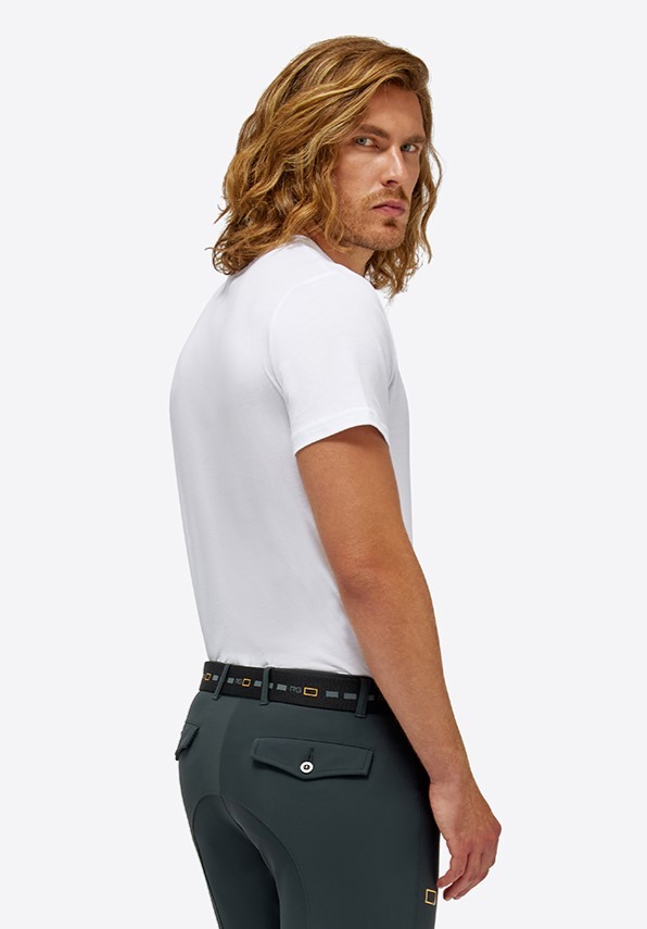 RG Italy Men's Stripe Bar Cotton T-Shirt - Color white - Ridershouse.com RG Italy Men's Stripe Bar Cotton T-Shirt - Color white - Ridershouse.com