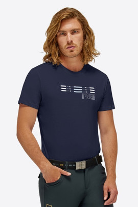 RG Italy Men's Stripe Bar Cotton T-Shirt - Navy Blue  - Ridershouse.com