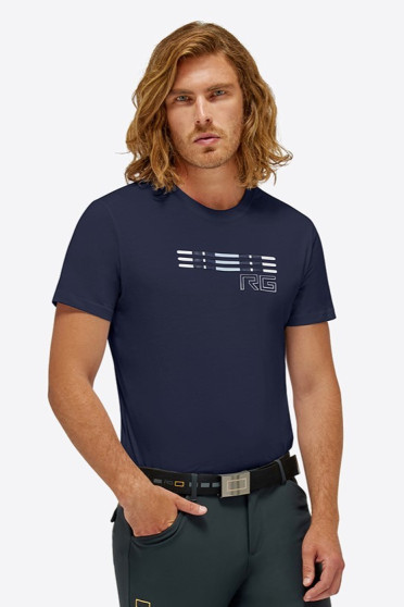 RG Italy Heren Stripe Bar Katoenen T-Shirt - Navy Blue - Ridershouse.com RG Italy Heren Stripe Bar Katoenen T-Shirt - Navy Blue - Ridershouse.com