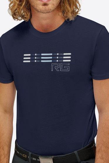 RG Italy Men's Stripe Bar Cotton T-Shirt - Navy Blue - Ridershouse.com RG Italy Men's Stripe Bar Cotton T-Shirt - Navy Blue - Ridershouse.com