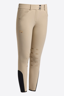 RG Italy Women's High Waist Knee Grip Riding Breeches - Beige - Ridershouse