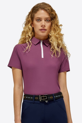RG Italy Dames Jersey S/S Training Polo - Aubergine - Ridershouse.com - SS24