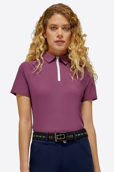 RG Italy Dames Jersey S/S Training Polo - Aubergine - Ridershouse.com - SS24