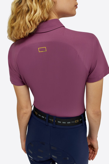 RG Italy Dames Jersey S/S Training Polo - Aubergine - Ridershouse.com - SS24