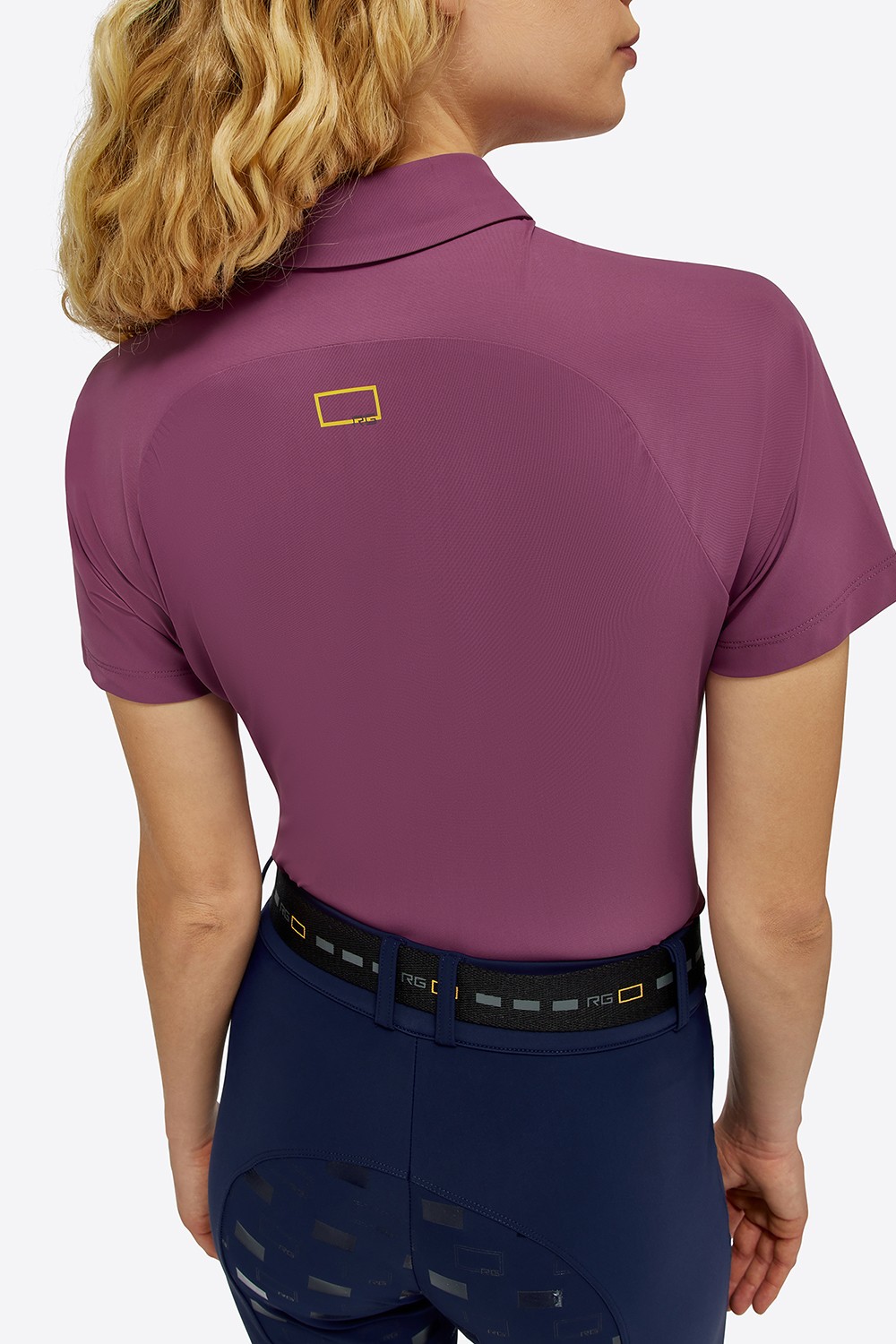 RG Italy Dames Jersey S/S Training Polo - Aubergine - Ridershouse.com - SS24
