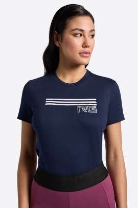 RG Italy Dames Roundneck Triple Bar Katoenen T-Shirt - Ridershouse.com