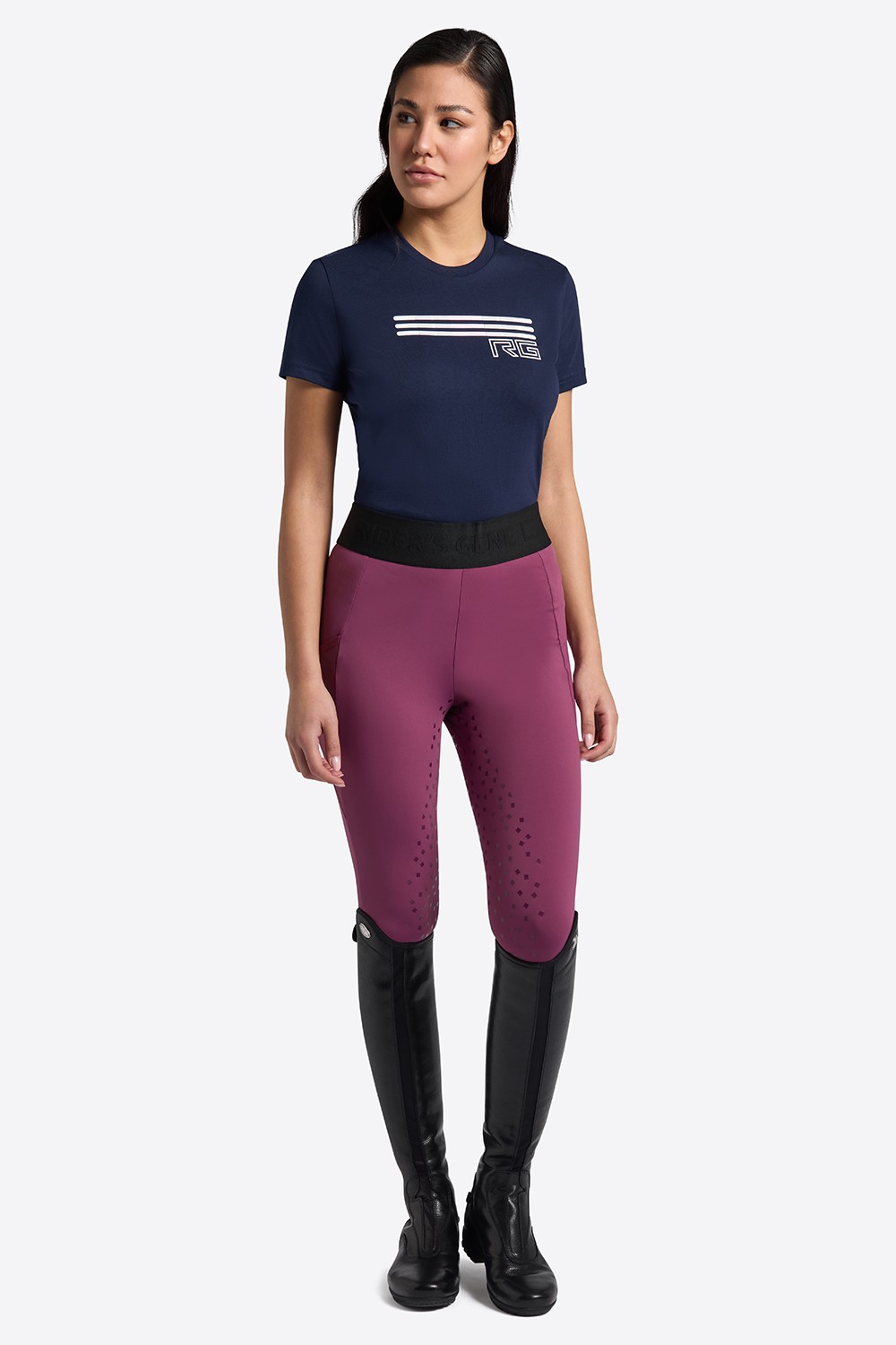 RG Italy Dames Roundneck Triple Bar Katoenen T-Shirt - Ridershouse.com RG Italy Dames Roundneck Triple Bar Katoenen T-Shirt - Ridershouse.com