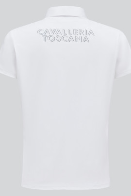 Cavalleria Toscana Jongens Jersey S/S Wedstrijdpolo - Wit SS24 - Ridershouse Cavalleria Toscana Jongens Jersey S/S Wedstrijdpolo - Wit SS24 - Ridershouse
