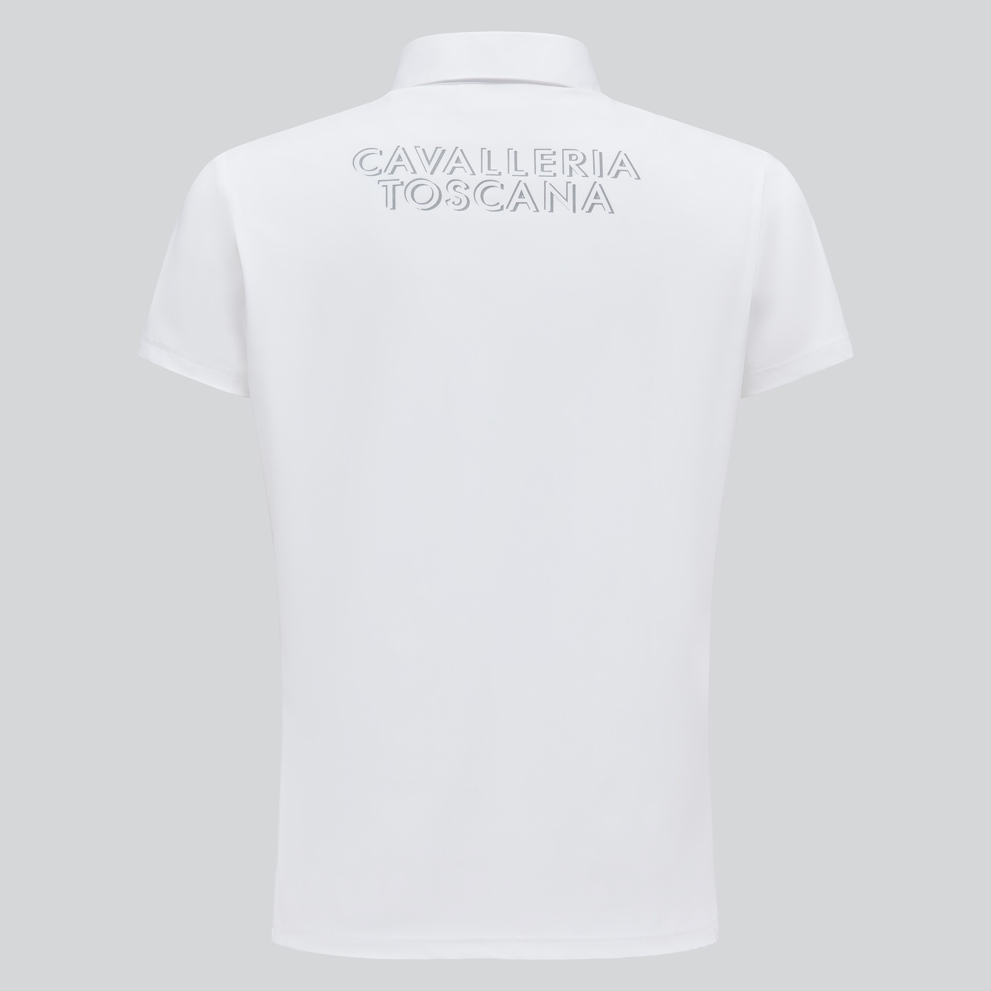 Cavalleria Toscana Boys Jersey S/S Button Competition Polo - White - Ridershouse Cavalleria Toscana Boys Jersey S/S Button Competition Polo - White - Ridershouse