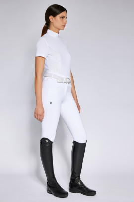 Cavalleria Toscana Dames S/S Jersey With Perforated Insert Training Zip Shirt - Ridershouse Cavalleria Toscana Dames S/S Jersey With Perforated Insert Training Zip Shirt - Ridershouse