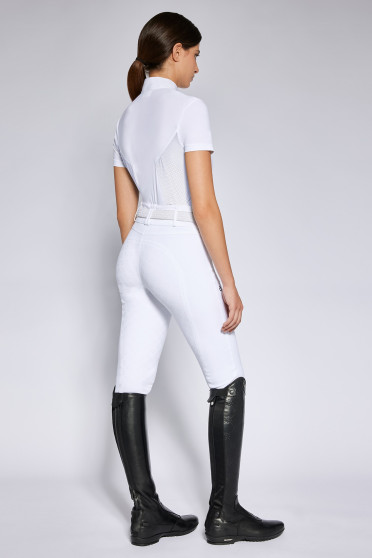 Cavalleria Toscana Dames S/S Jersey With Perforated Insert Training Zip Shirt - Ridershouse Cavalleria Toscana Dames S/S Jersey With Perforated Insert Training Zip Shirt - Ridershouse
