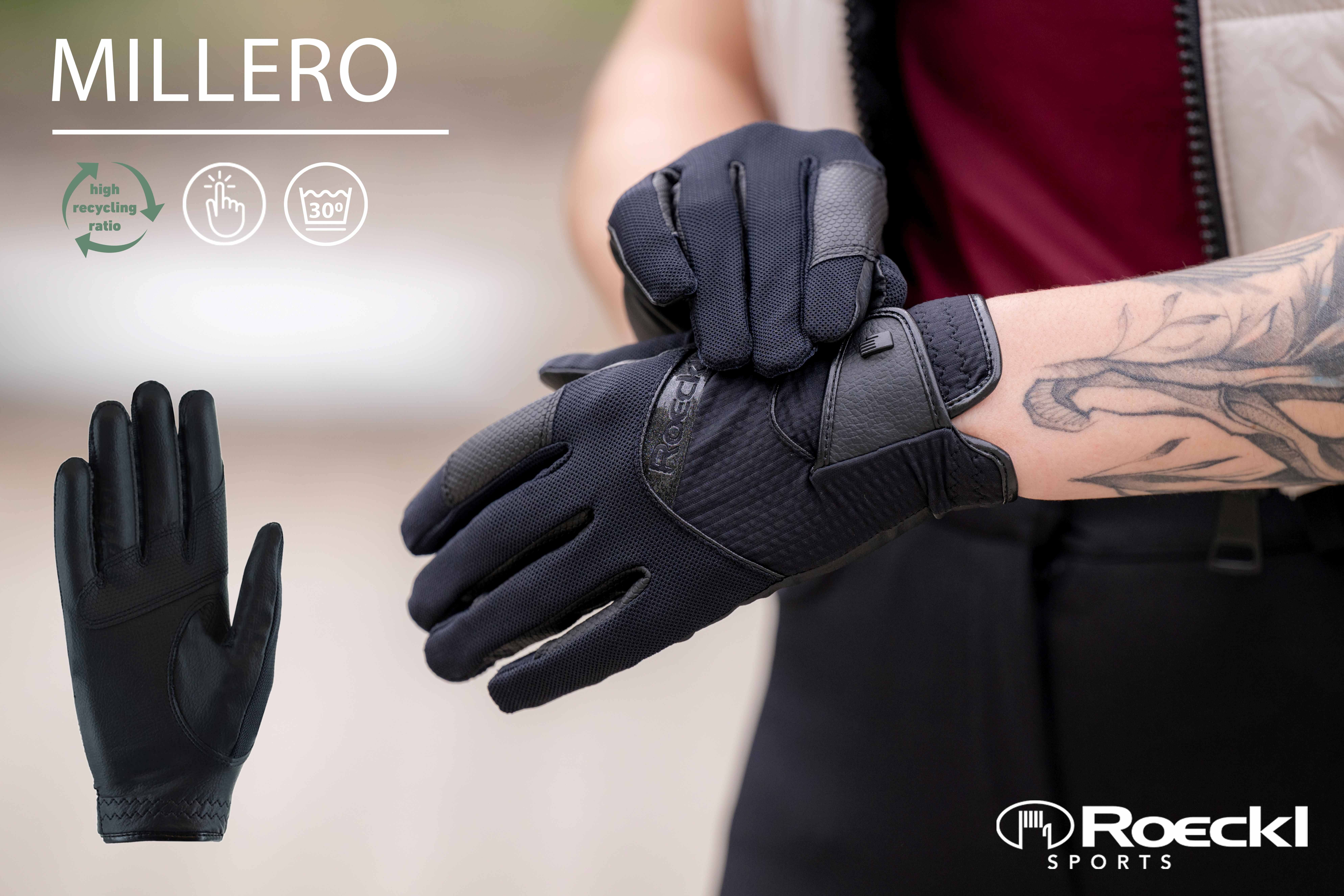 Roeckl Grip Glove Black, The best Gloves for the optimal grip for horse riding Roeckl Grip Glove Black, The best Gloves for the optimal grip for horse riding