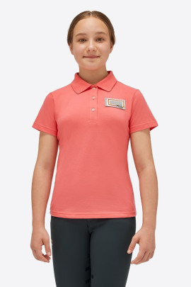 RG Italy Girls Jersey S/S Training Button Polo - Red/Pink - SS24 - Ridershouse