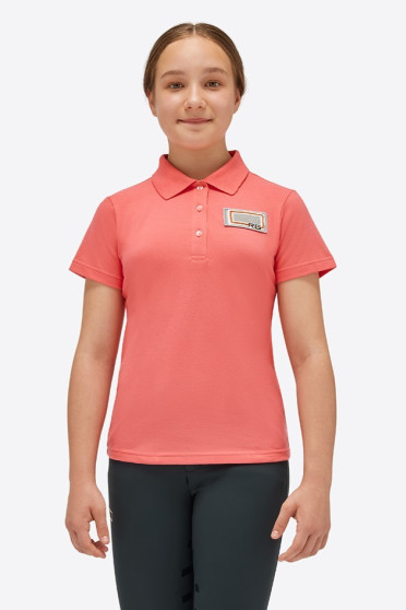 RG Italy Meisjes Jersey S/S Training Button Polo - Koraal RG Italy Meisjes Jersey S/S Training Button Polo - Koraal