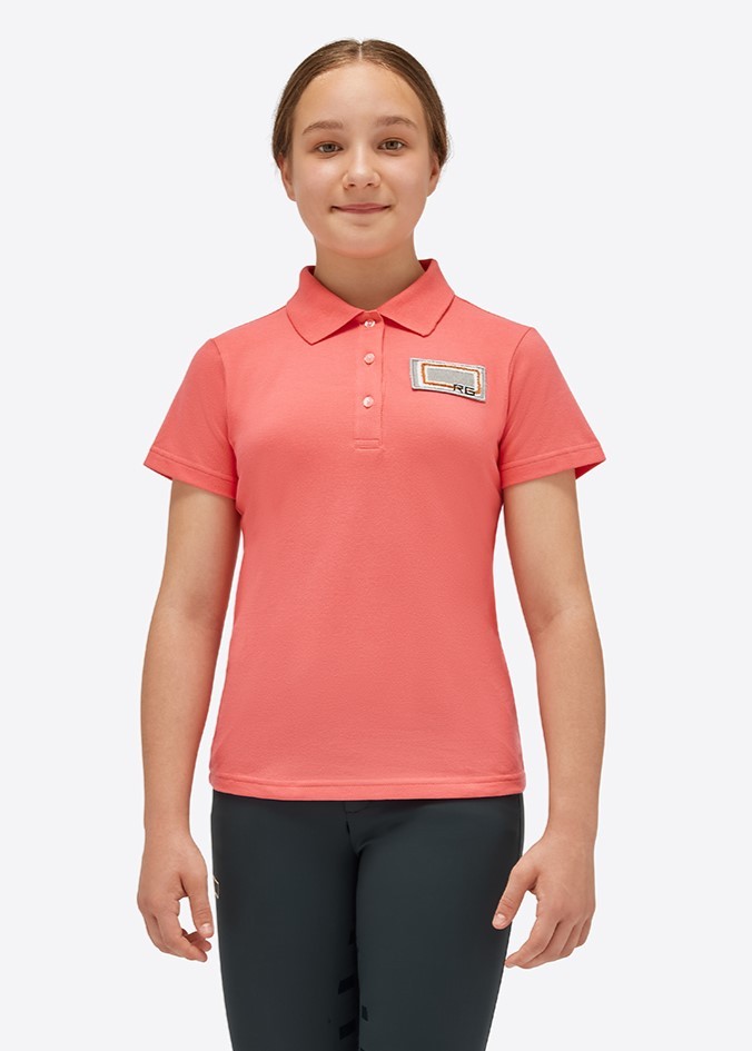 RG Italy Meisjes Jersey S/S Training Button Polo - Koraal RG Italy Meisjes Jersey S/S Training Button Polo - Koraal