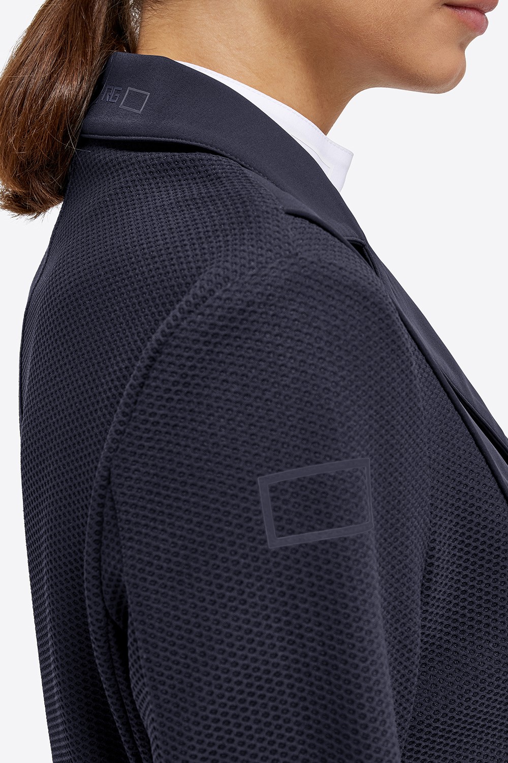RG Italy Dames Jersey And Mesh Riding Jacket - Navy Blue - Ridershouse.com RG Italy Dames Jersey And Mesh Riding Jacket - Navy Blue - Ridershouse.com