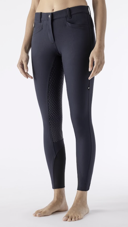 Equiline Dames Rijbroek Cedar X-Grip Full Grip Zip Pocket - luxueuze katoenen stof Equiline Dames Rijbroek Cedar X-Grip Full Grip Zip Pocket - luxueuze katoenen stof