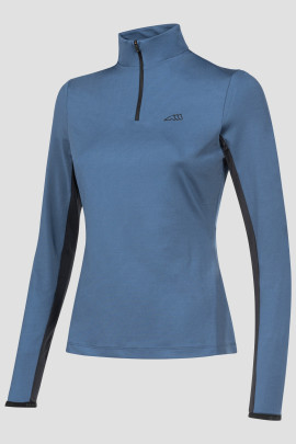 Equiline Dames Training Shirt Lange Mouwen Anti-UV Second Skin Caffe - Indigo Blue