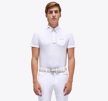 CT S/S Heren Piquet Button Polo Met Borstvakje - Wit - by Ridershouse.com CT S/S Heren Piquet Button Polo Met Borstvakje - Wit - by Ridershouse.com