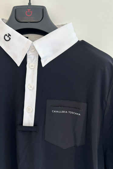 Ridershouse: Black CT S/S Men's Piquet Button Polo With Chest Pocket - S Ridershouse: Black CT S/S Men's Piquet Button Polo With Chest Pocket - S