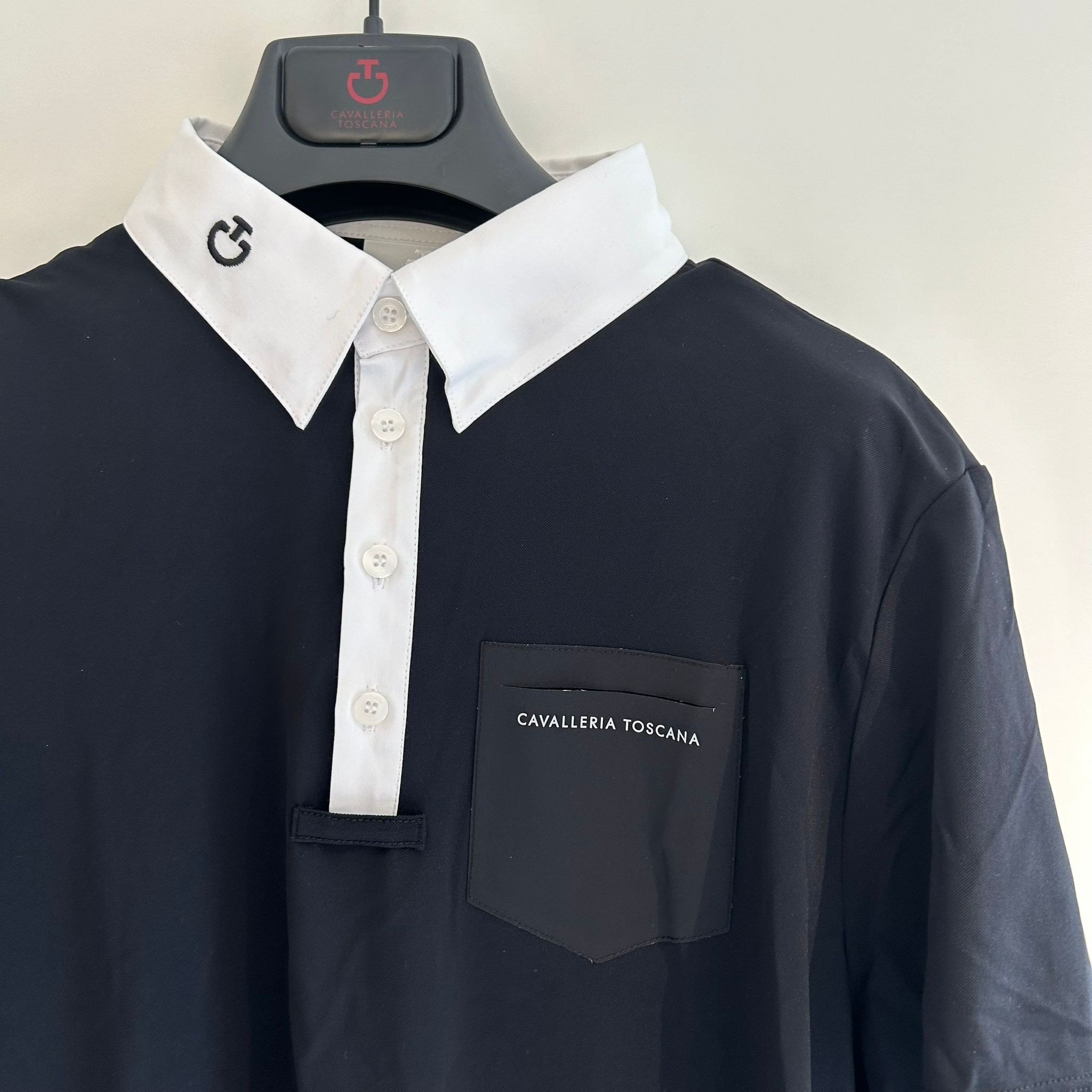 Ridershouse: Black CT S/S Men's Piquet Button Polo With Chest Pocket - S Ridershouse: Black CT S/S Men's Piquet Button Polo With Chest Pocket - S