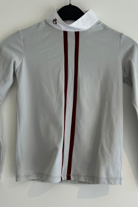 Cavalleri Toscana Young Rider Two Line Competition Polo - Grey / Red