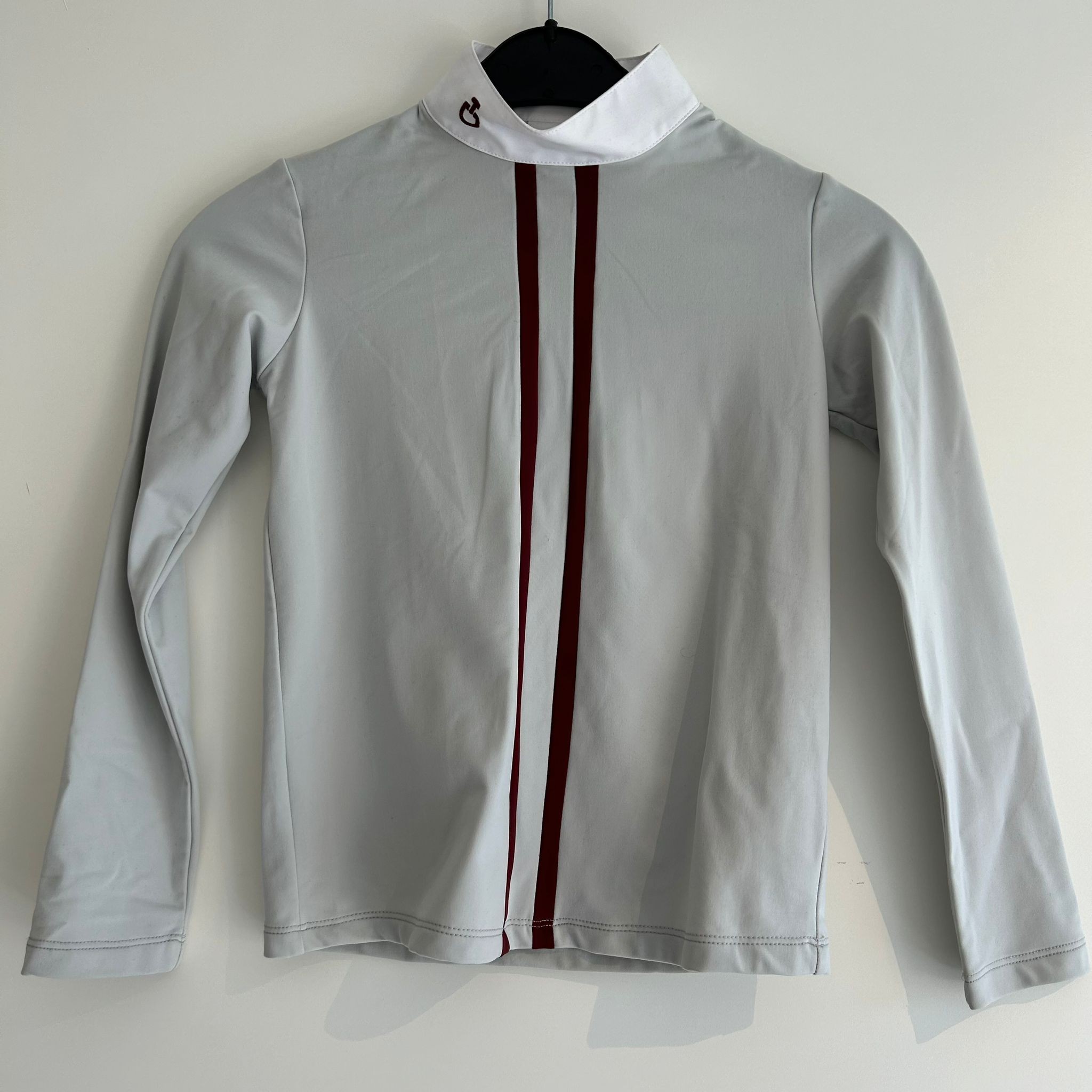 Cavalleri Toscana Young Rider Two Line Competition Polo - Grey / Red